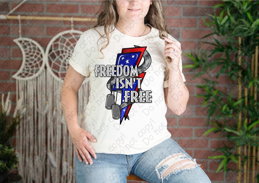 07-144 Freedom Isn't Free White Completed Tee