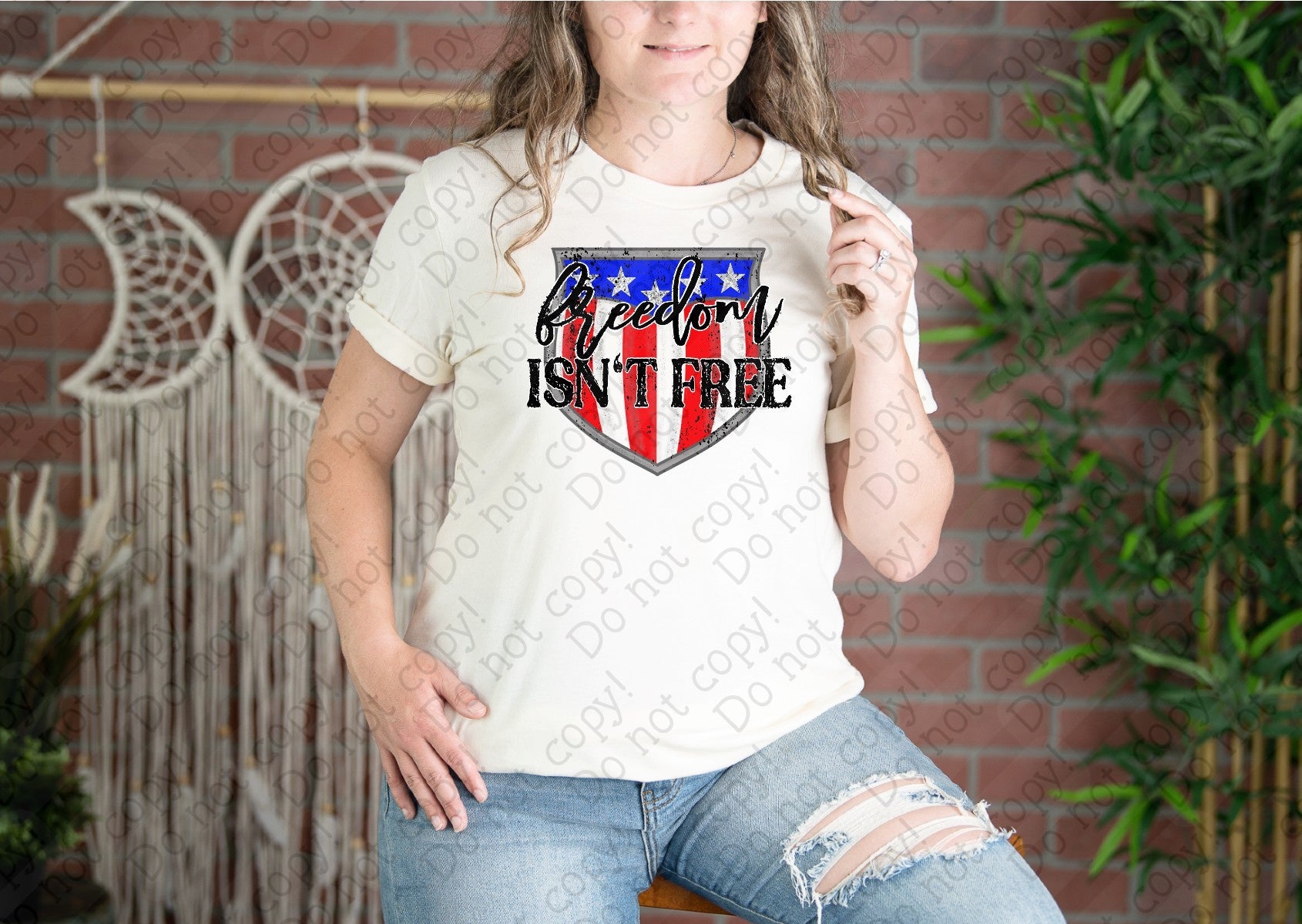 07-145 Freedom Isn't Free Red White and Blue Completed Tee
