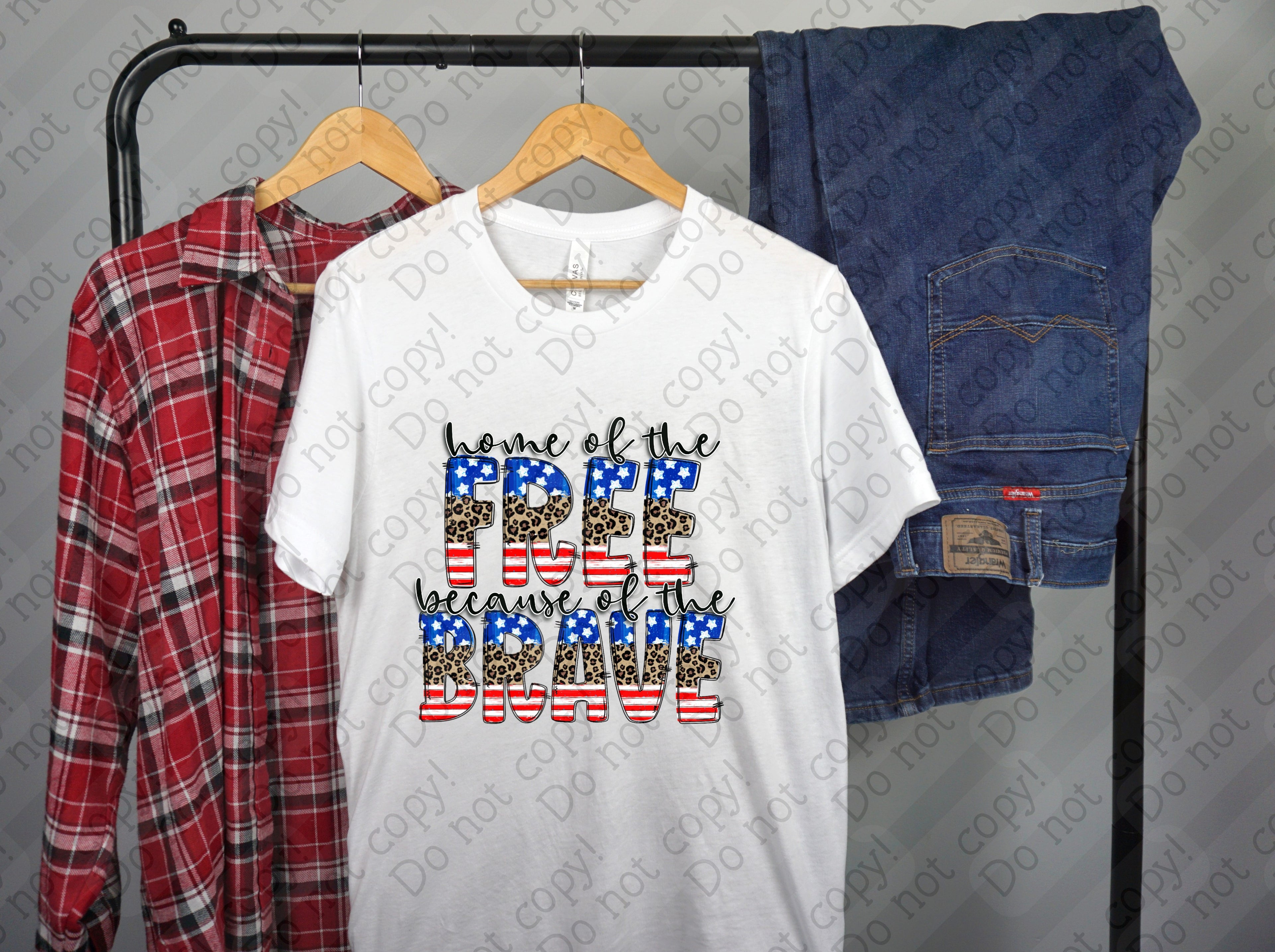 07-155 Home of the Free Because of the Brave Flag Completed Tee