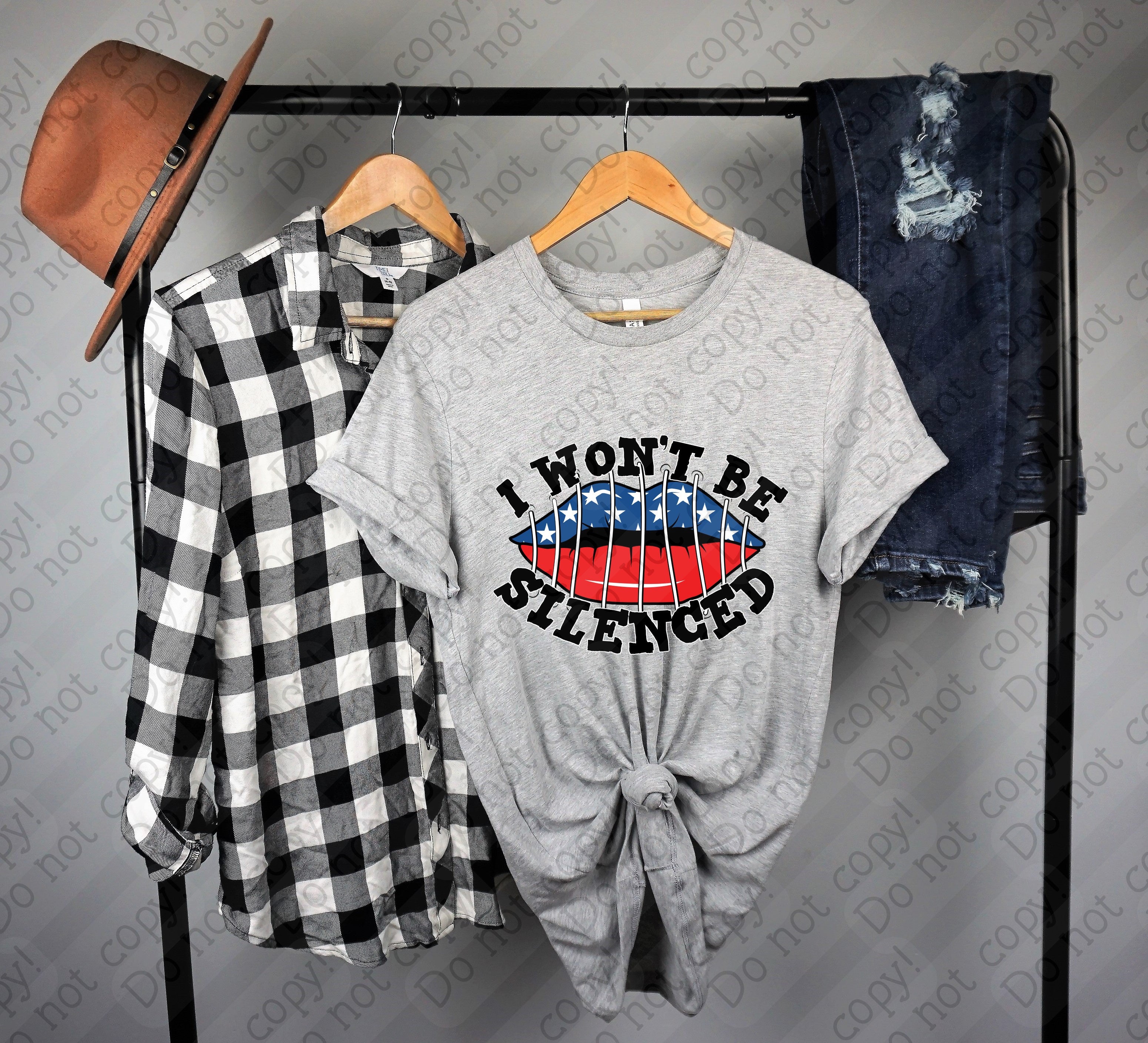 07-158 I won't be silenced with lips Completed Tee