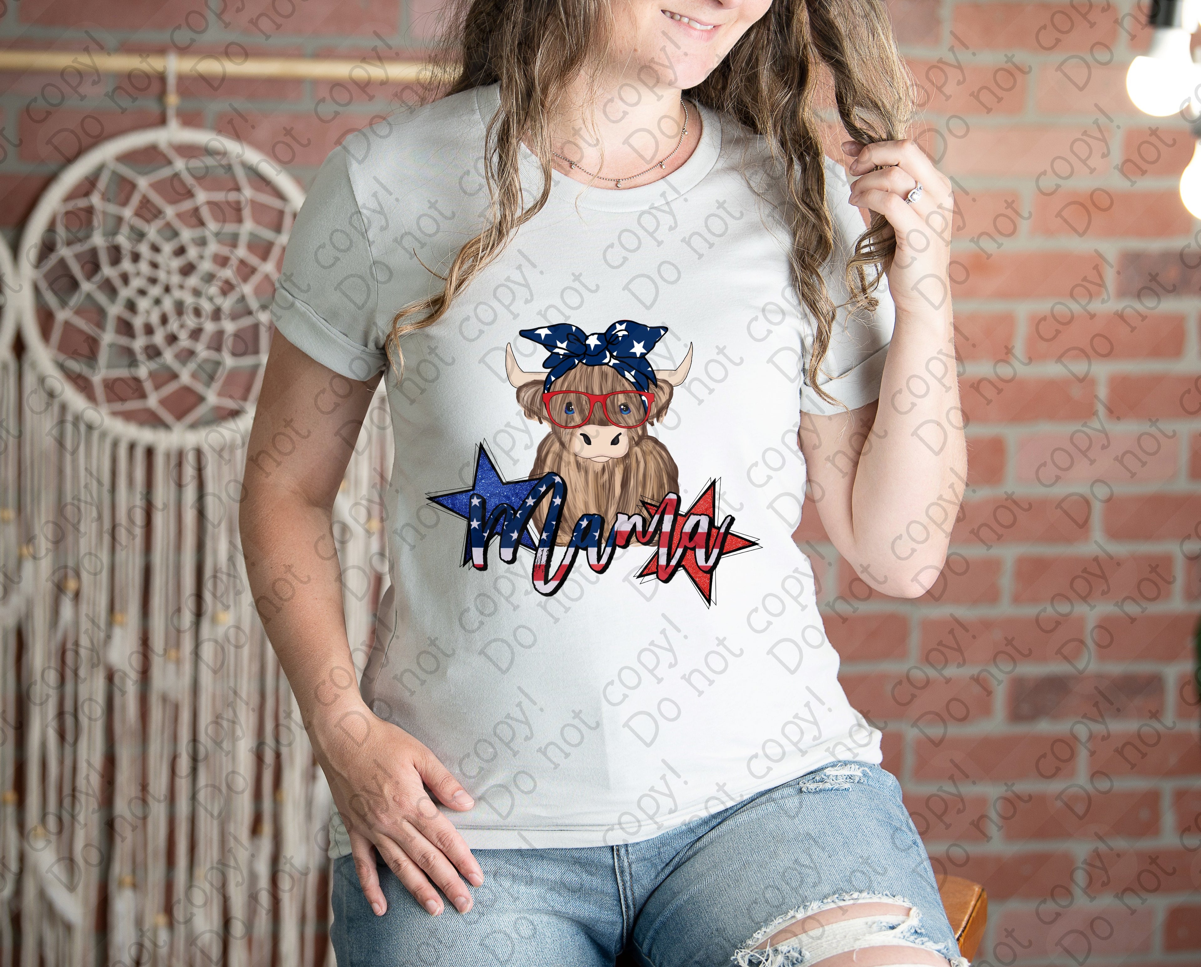 07-163 Mama with Heifer in Sunglasses Completed Tee