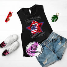 Load image into Gallery viewer, 07-16 American Woman Rock N Roll Tongue Completed Tee
