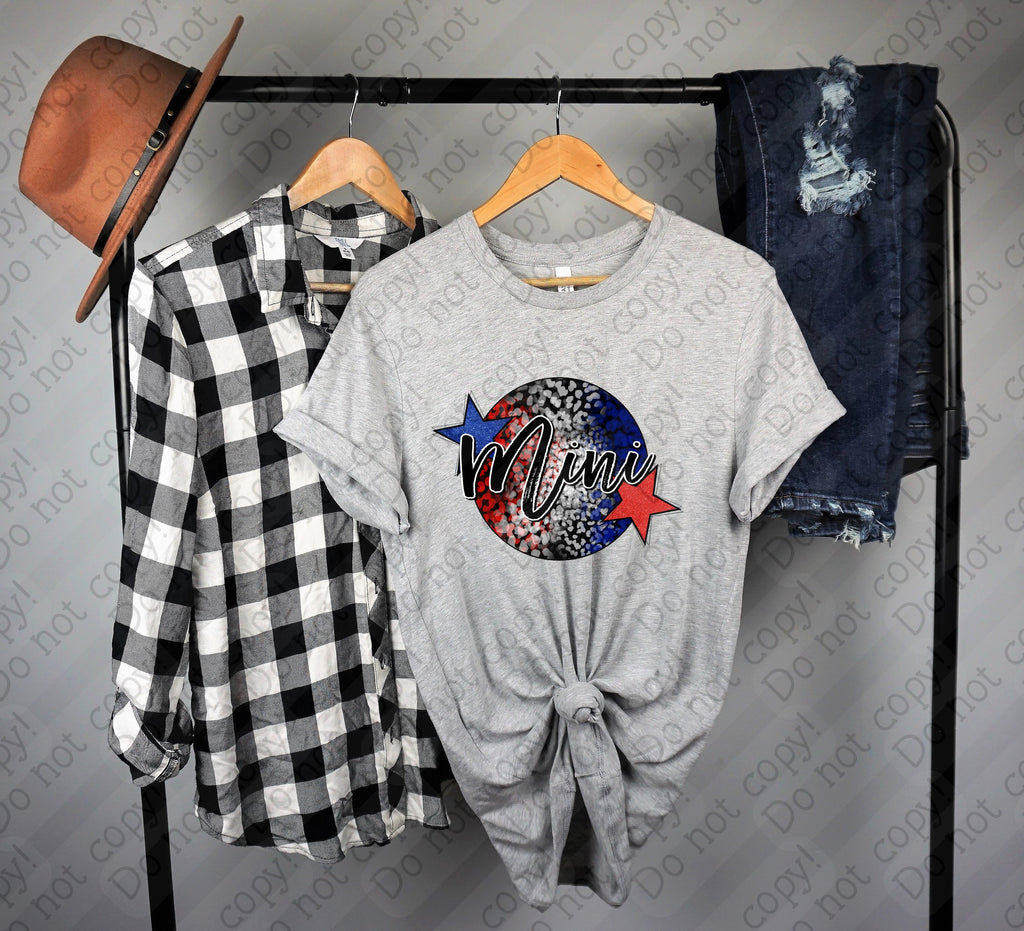 07-171 Mini Red White Blue with Stars Completed Tee