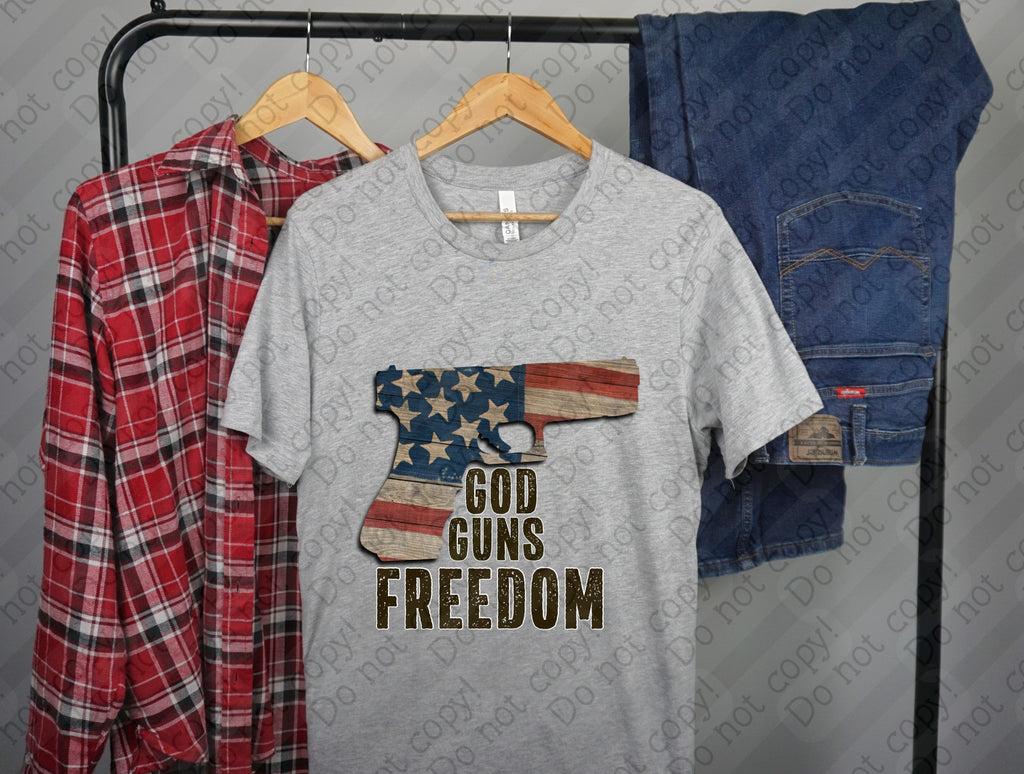 07-197 God Guns Freedom Completed Tee