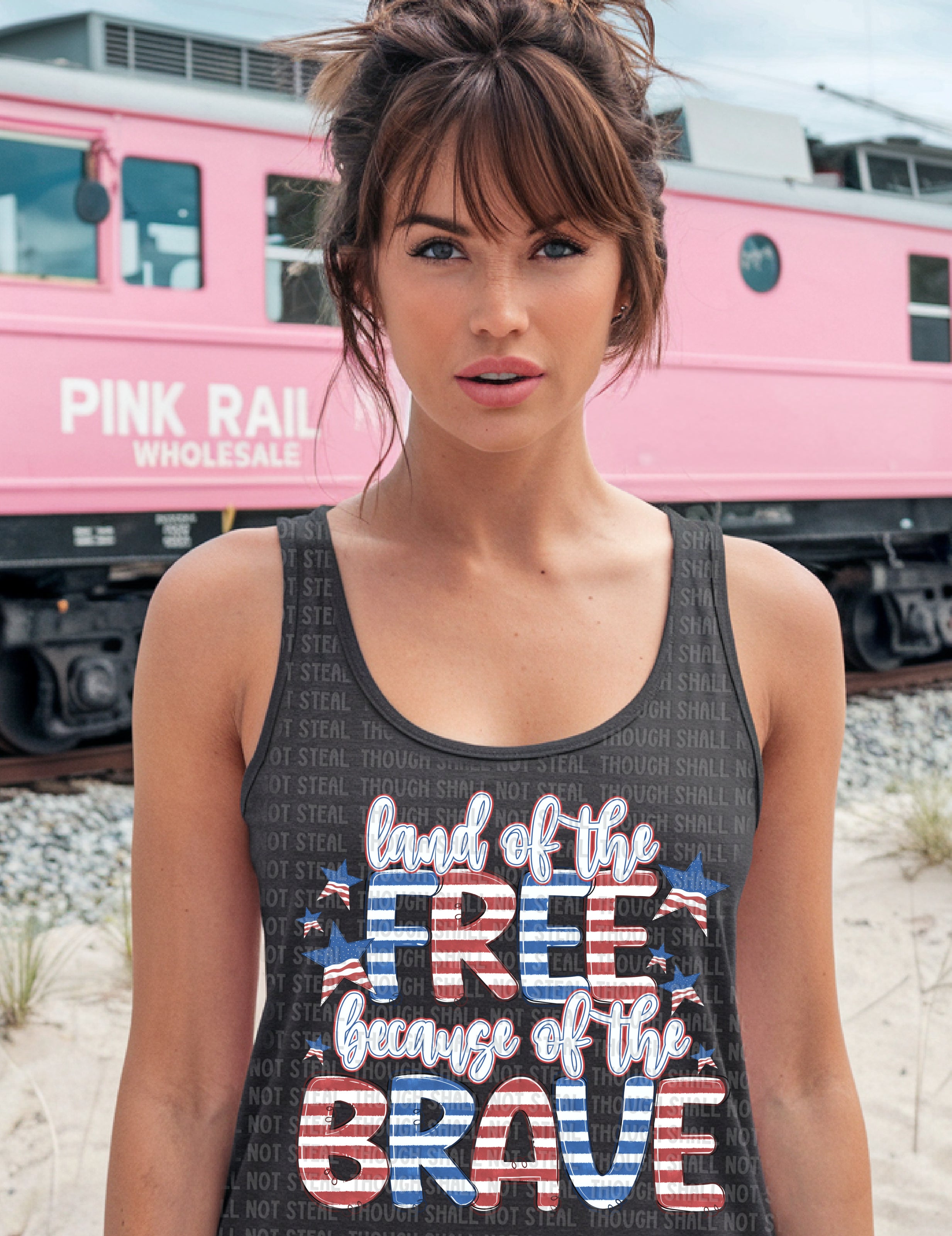 07-263 Land of the FREE because of the BRAVE DTF Transfer Only