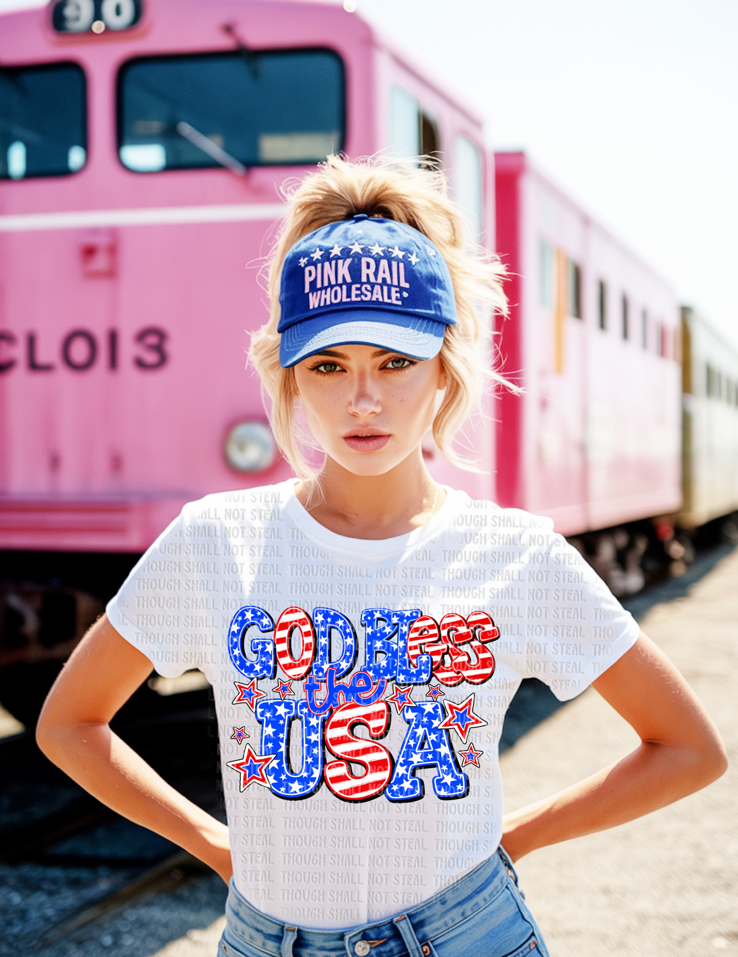 07-267 God Bless the USA DTF Transfer Only