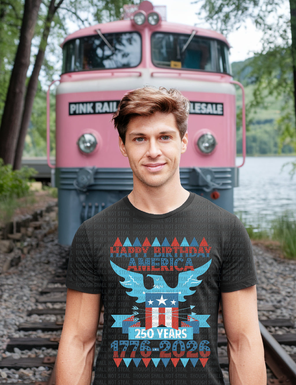 07-268 Happy Birthday America Completed Tee