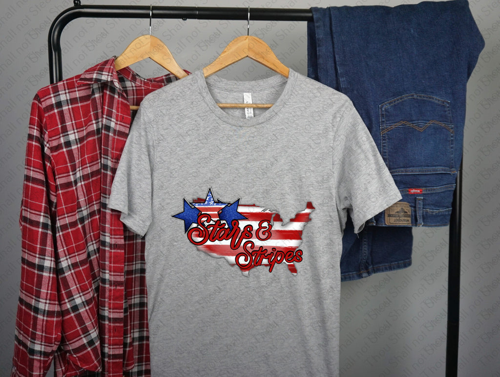 07-272 Stars and Stripes with US and Stars Completed Tee