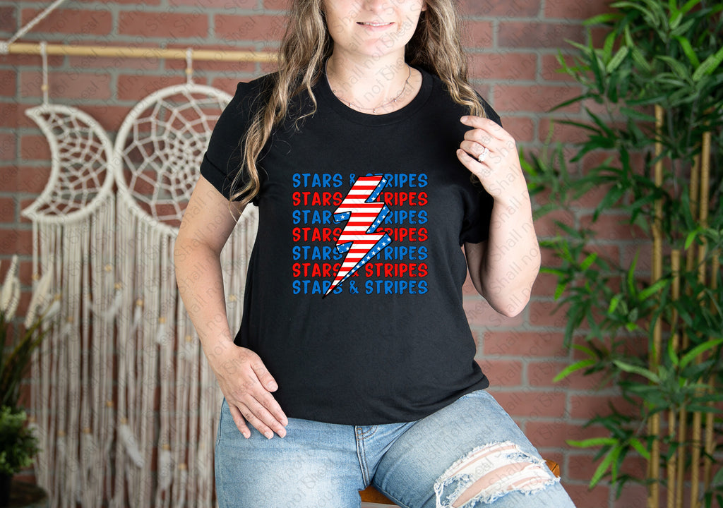 07-273 Stars and Stripes with Lightning Bolt Completed Tee