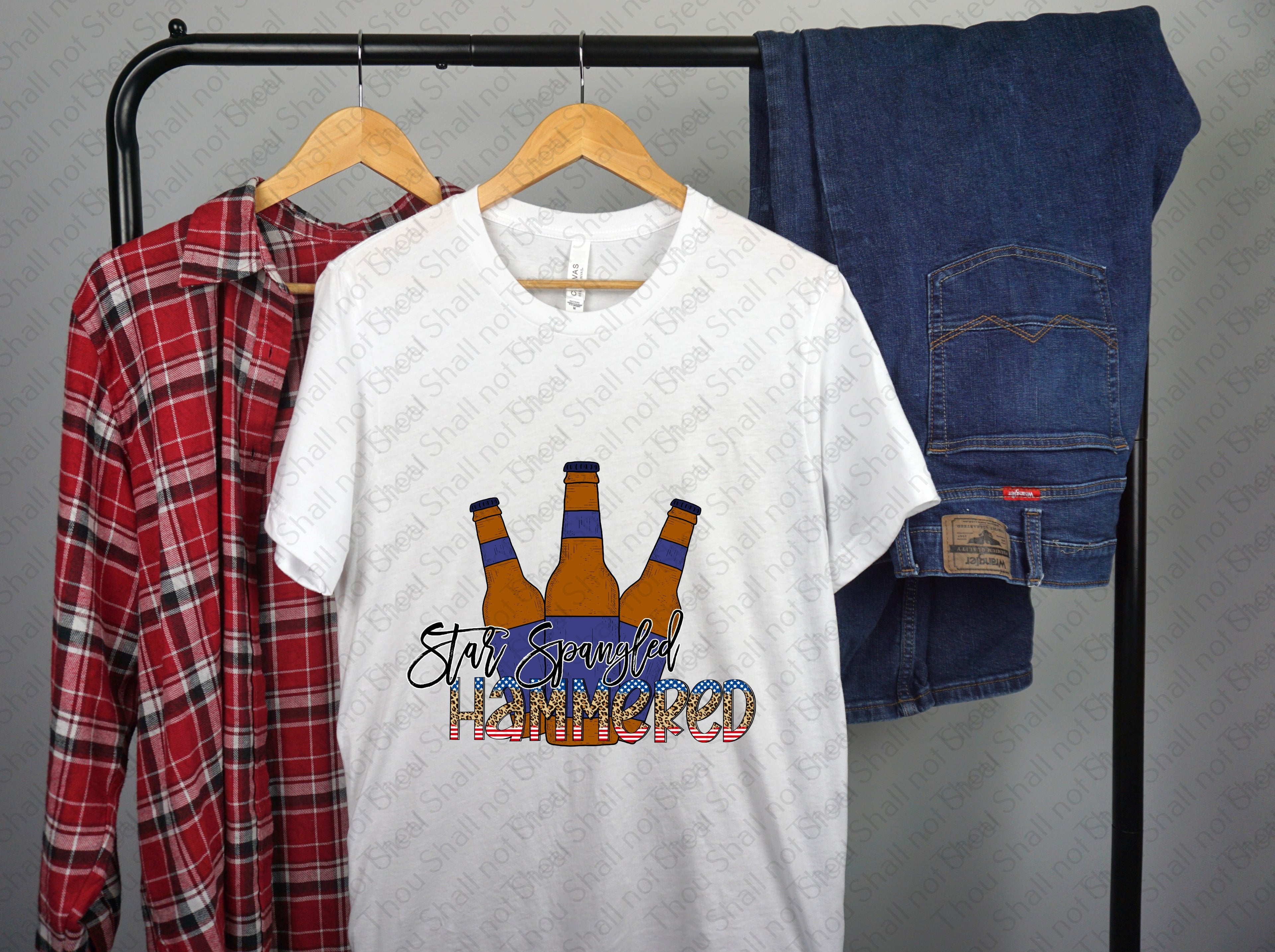 07-275 Star Spangled Hammered Beer Completed Tee