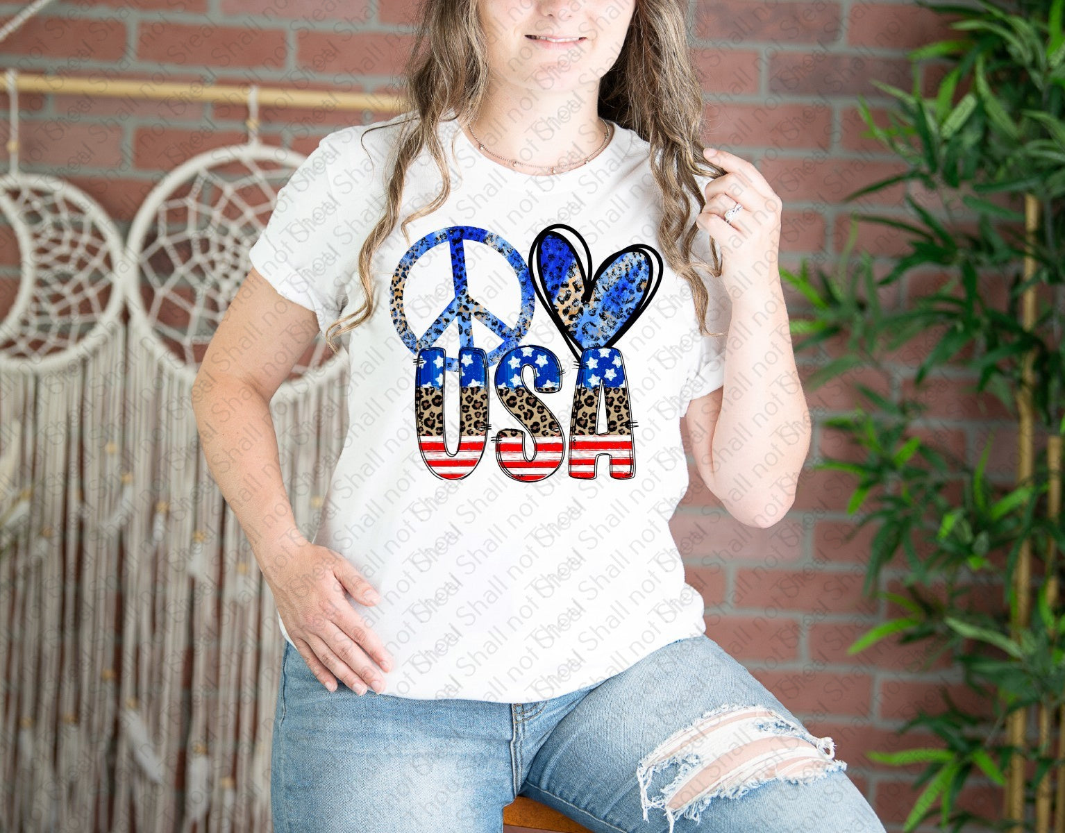 07-281 Peace Love USA DTF Transfer Only