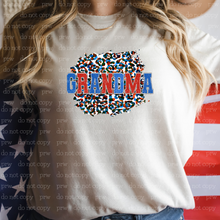 Load image into Gallery viewer, 07-32 Grandma Patriotic Cheetah Completed Tee
