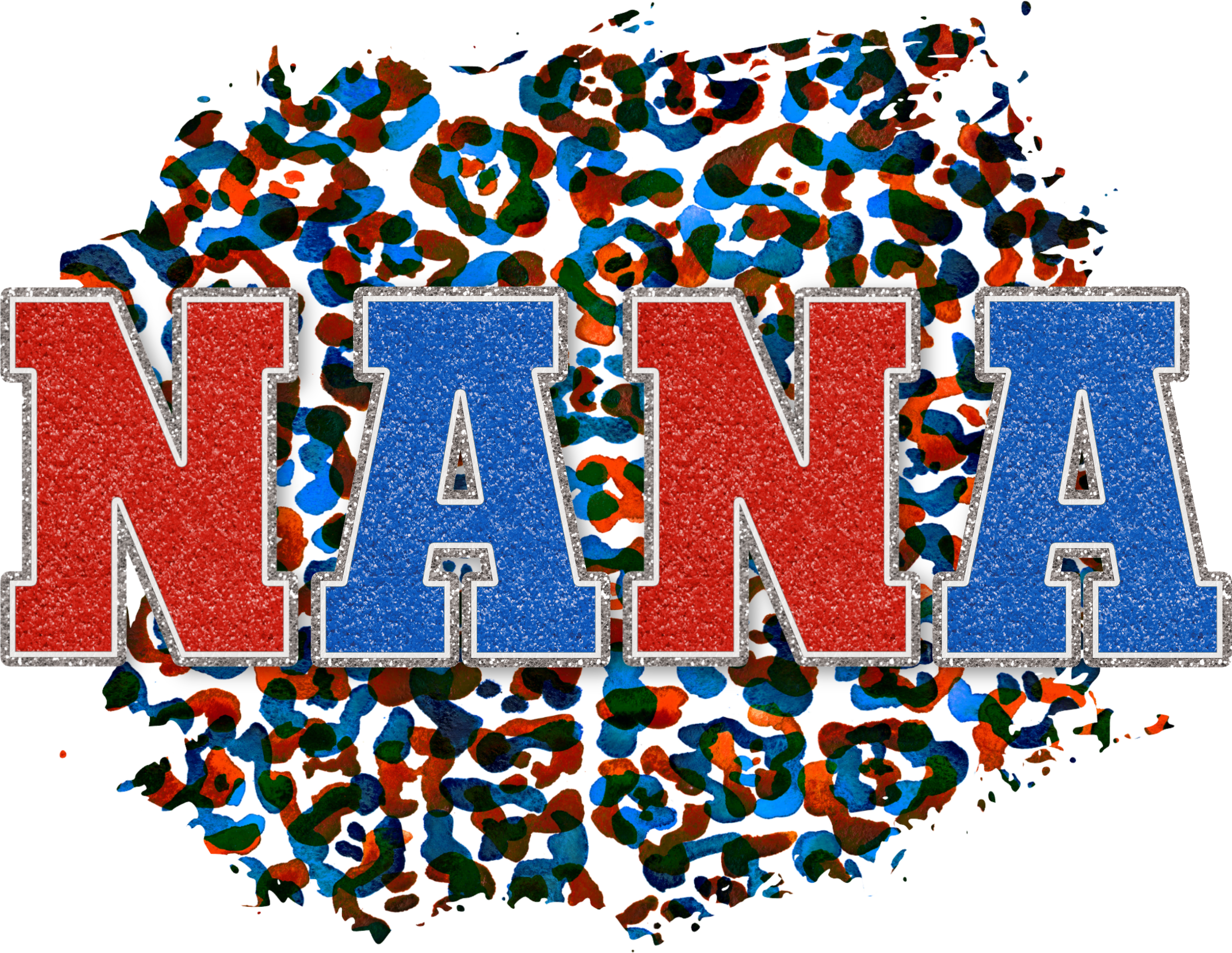 07-33 Nana Patriotic Cheetah Completed Tee