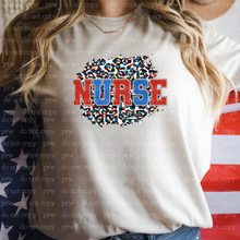 Load image into Gallery viewer, 07-34 Nurse Patriotic Cheetah Completed Tee
