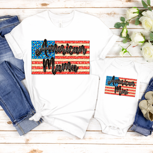 07-35 American Mama Vintage Flag Completed Tee