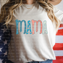 Load image into Gallery viewer, 07-50 Mama American Print Embroidered Style Completed Tee
