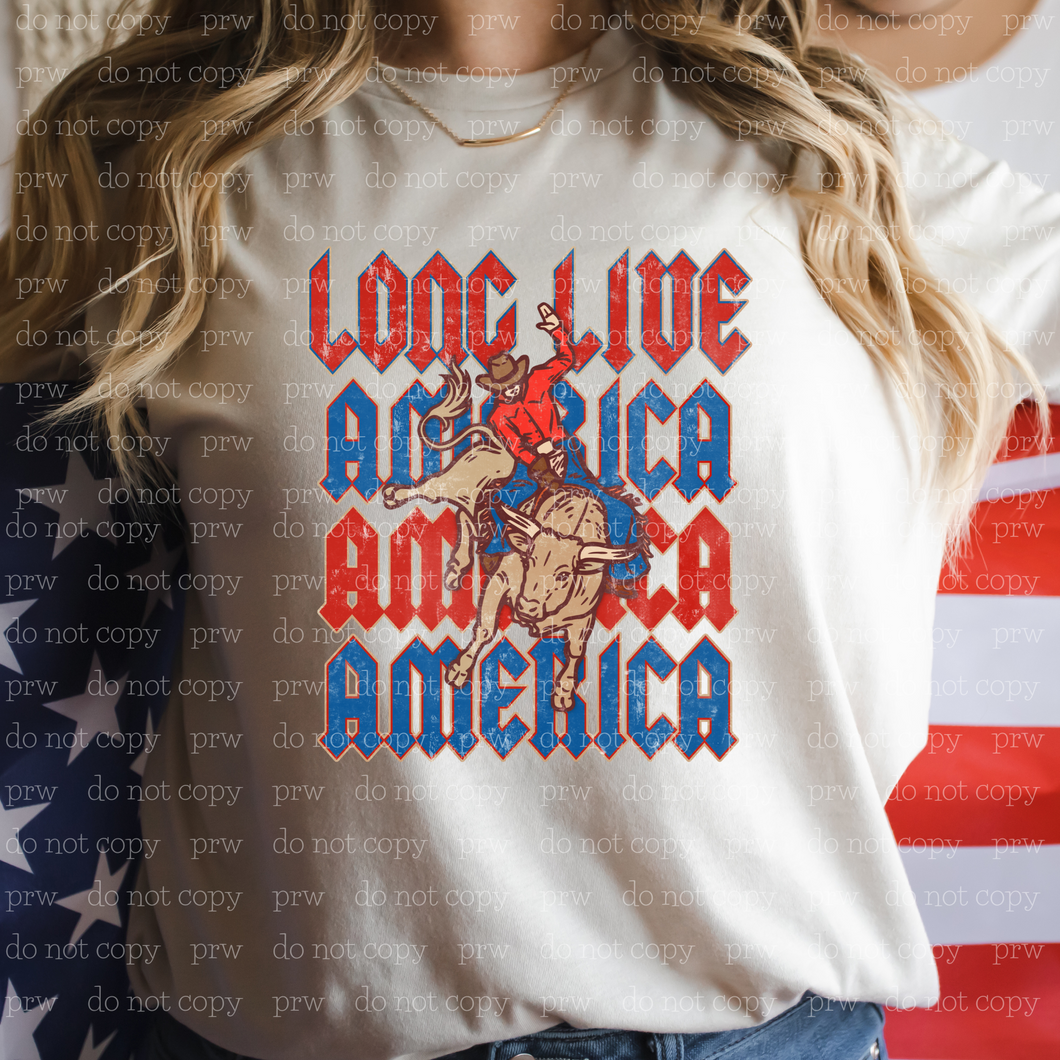 07-51 Long Live America Bull Rider Completed Tee