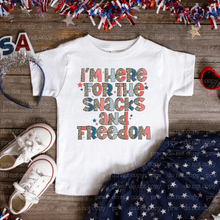 Load image into Gallery viewer, 07-58 Patriotic Here For The Snacks &amp; Freedom Completed Tee
