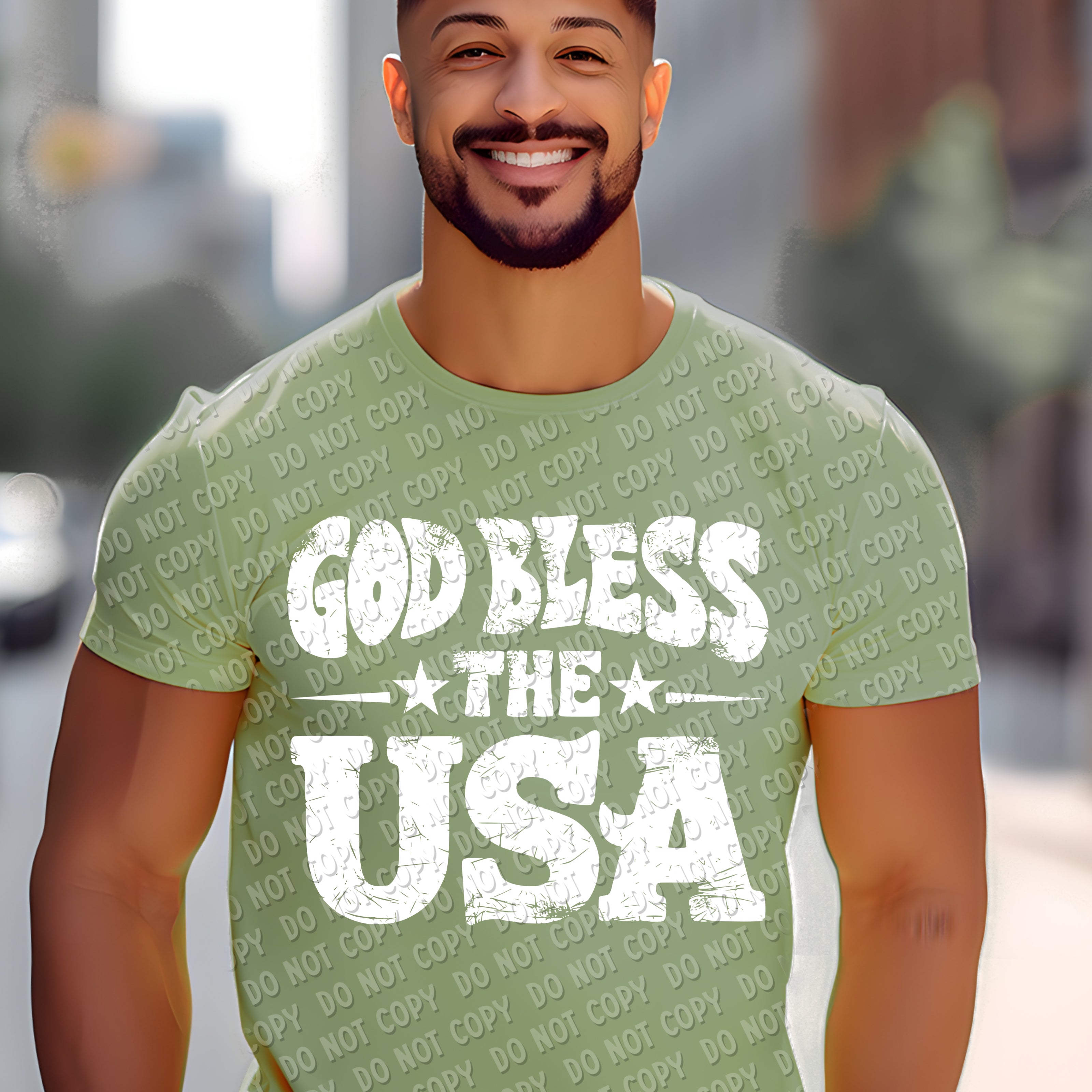 07-77 God Bless the USA  - White DTF Transfer Only