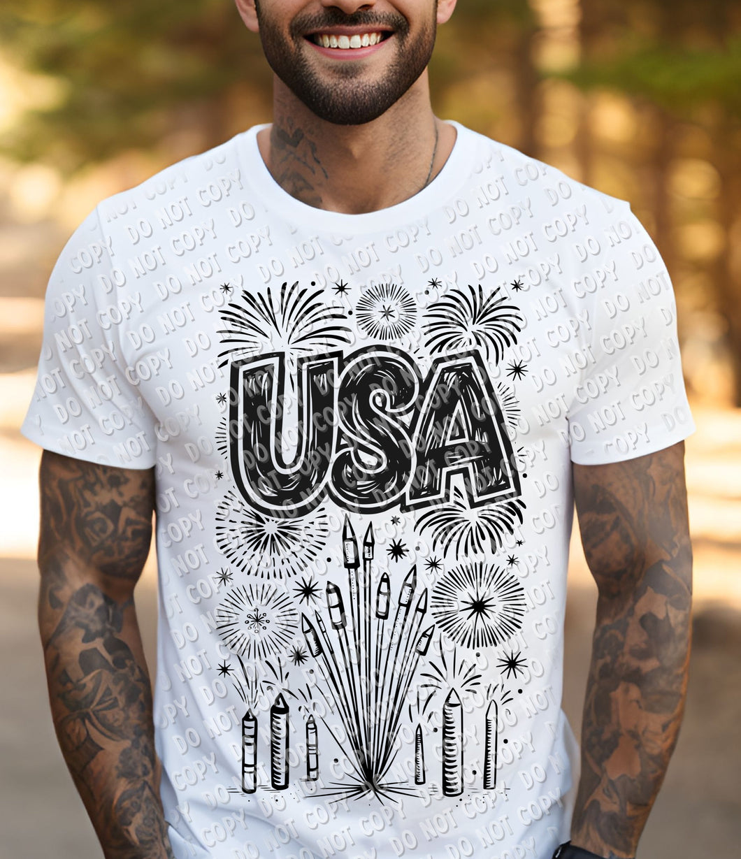 07-82 USA Fireworks - Black Completed Tee