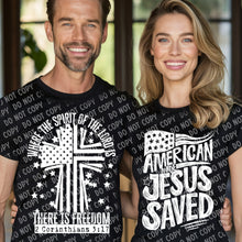 Load image into Gallery viewer, 07-87 American Made Jesus Saved - White Completed Tee
