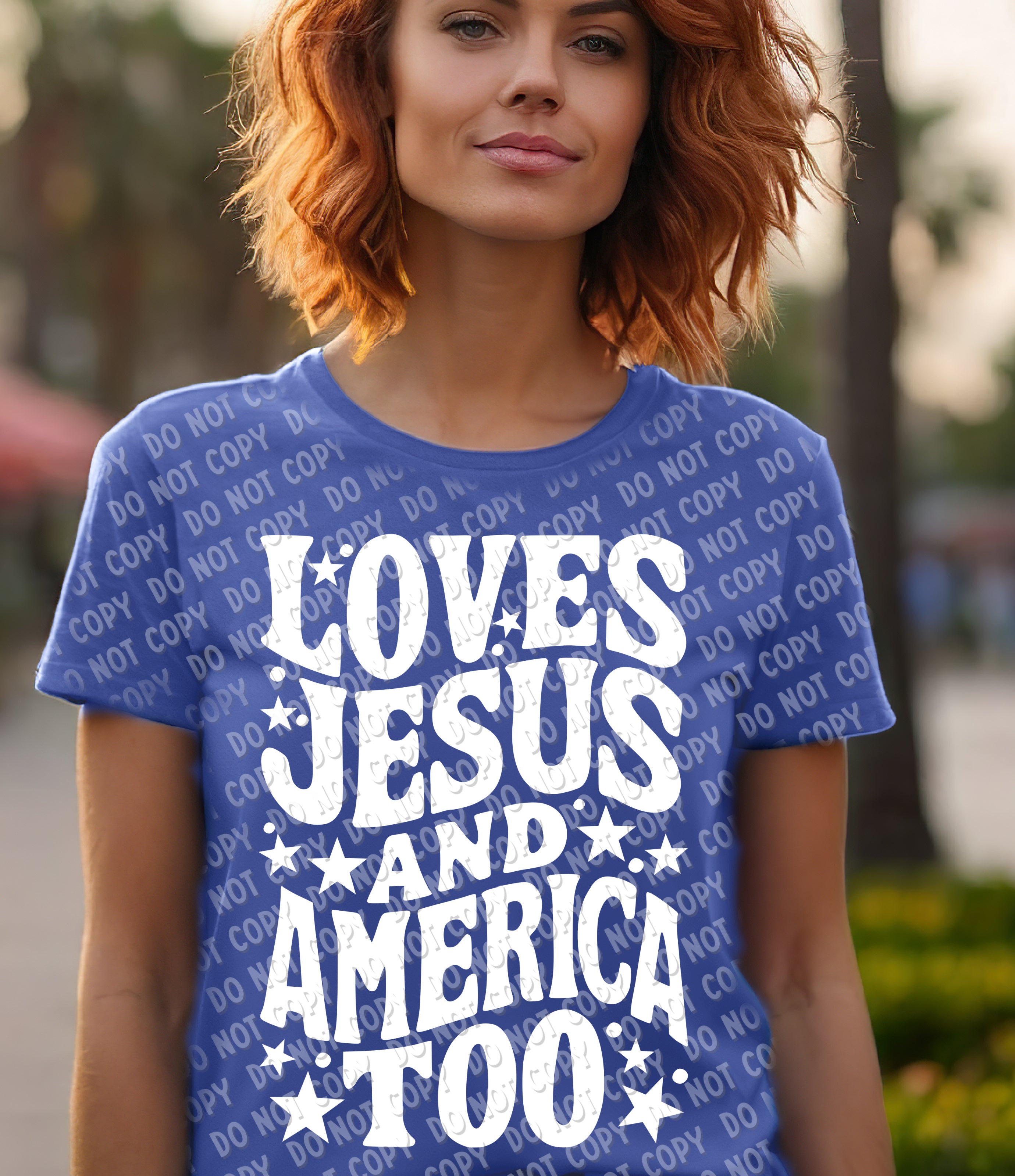 07-92 Love Jesus and America - White DTF Transfer Only