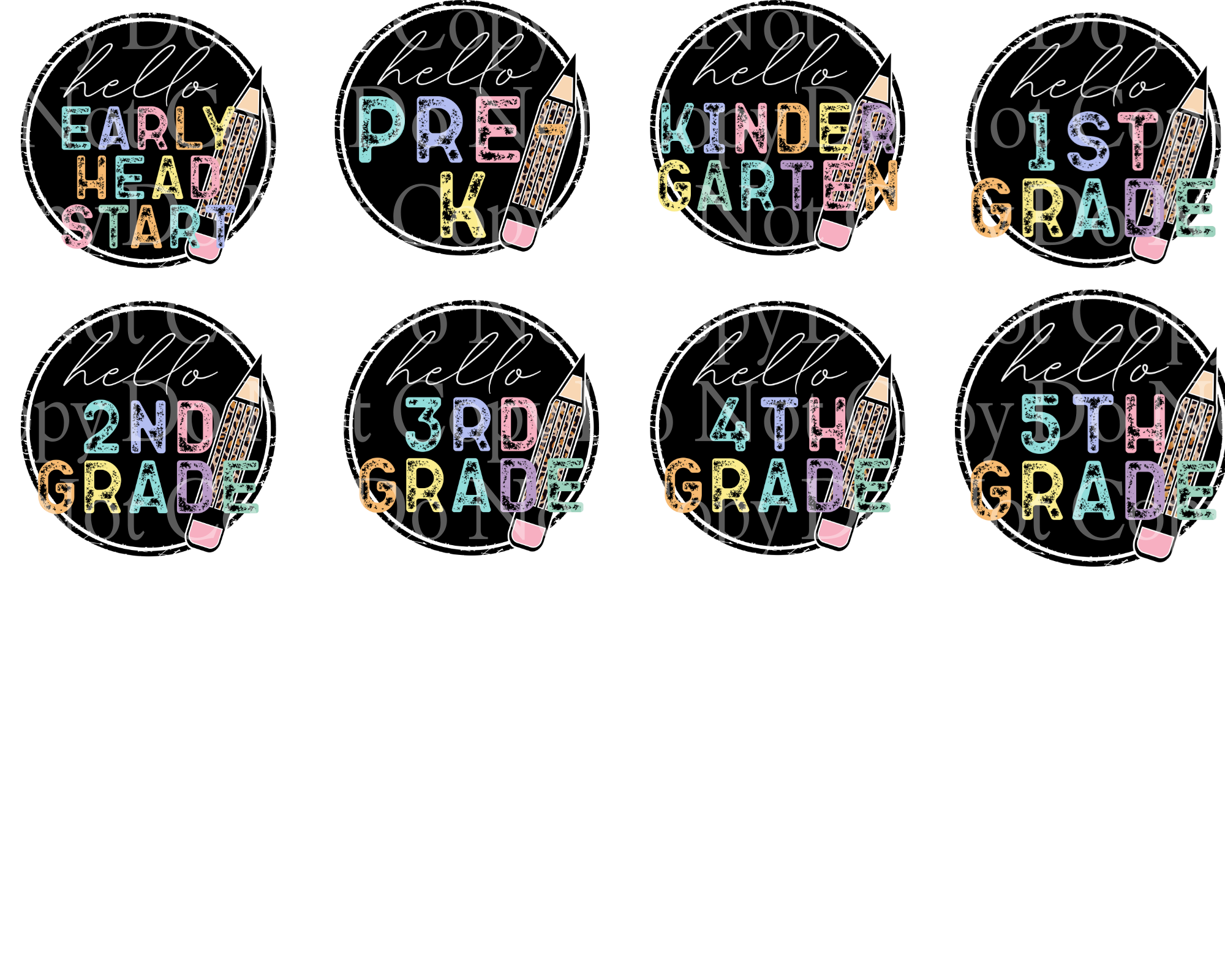 08-01 Hello Grade Circle Back to School Transfer only