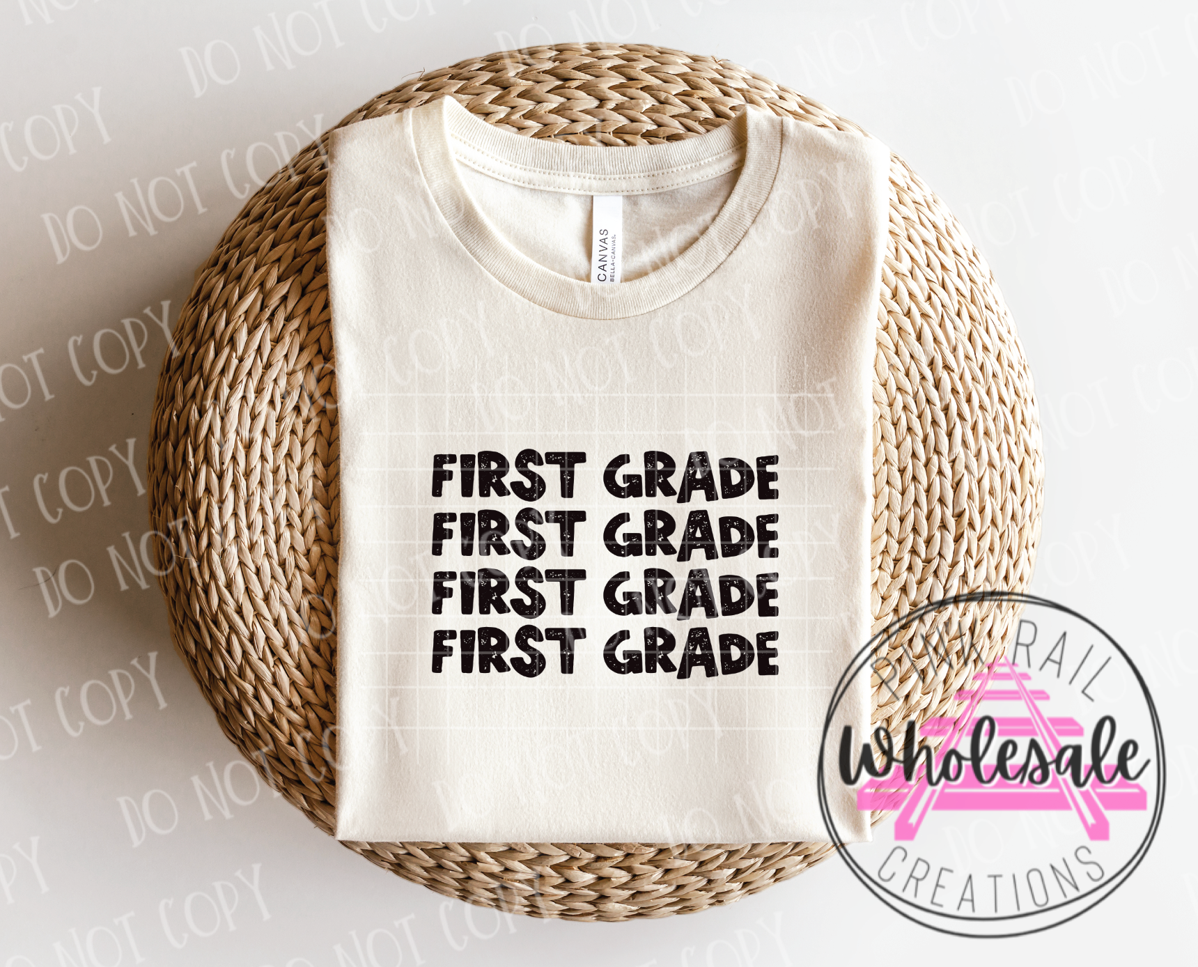 08-07 (GRADE-TEACHER) Block Letter Stack Completed Tee