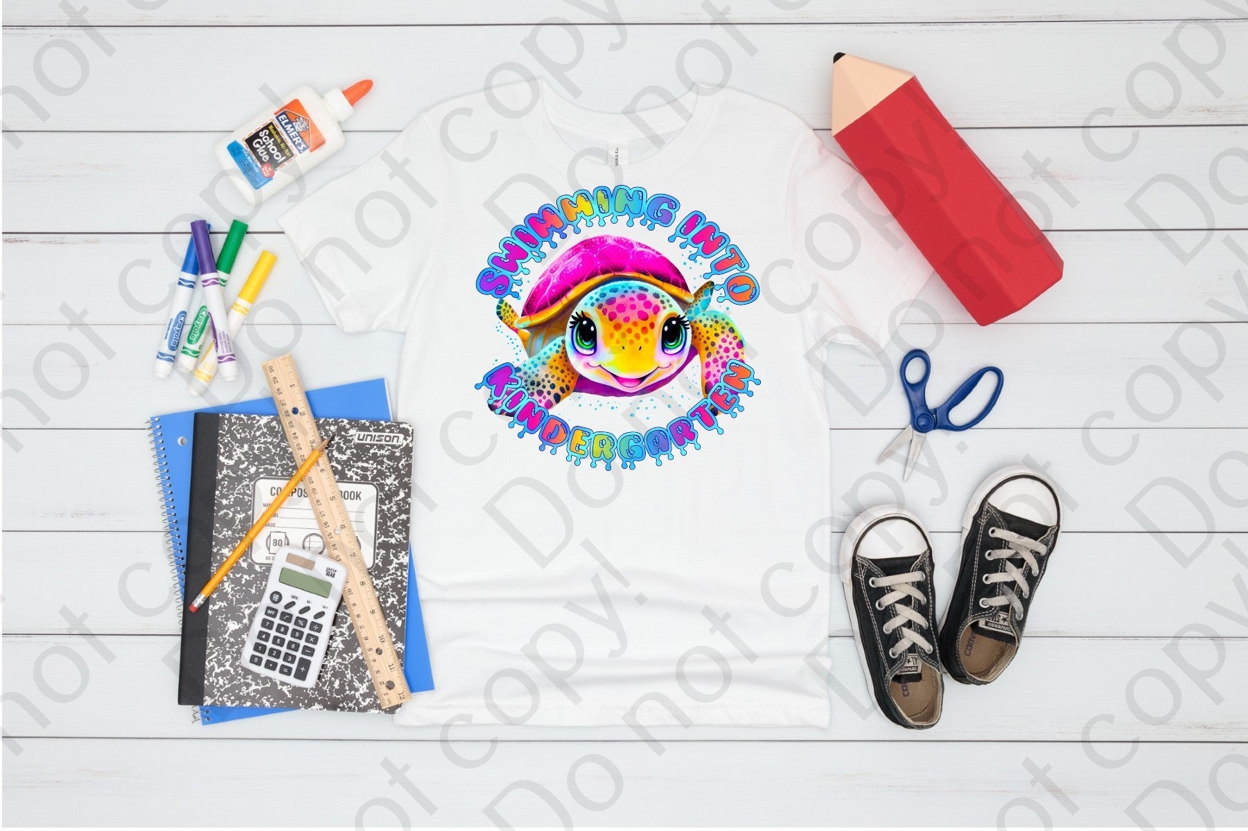 08-102 Swimming into Kindergarten Completed Tee