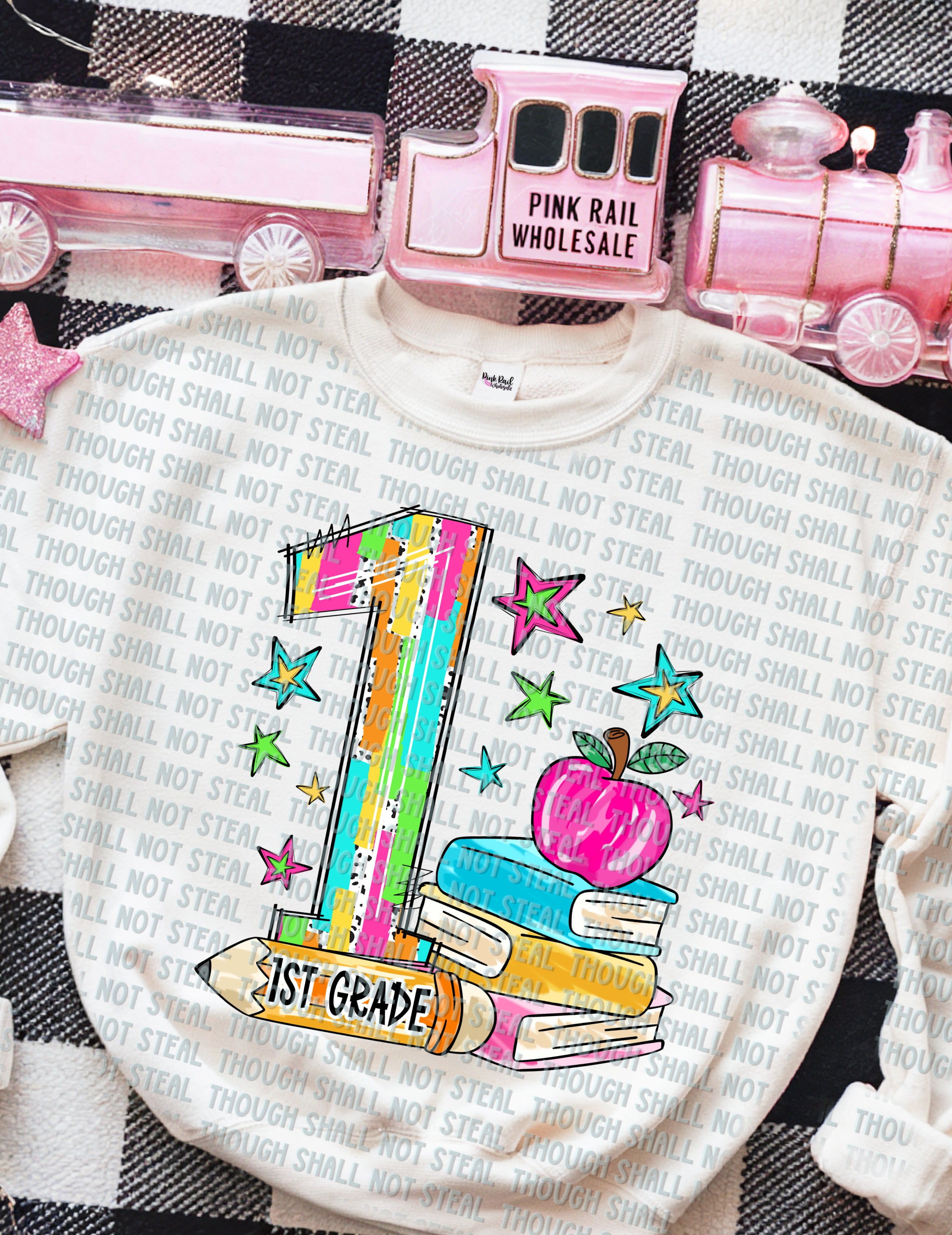 08-167 Stacked 1st Grade DTF TRANSFER ONLY