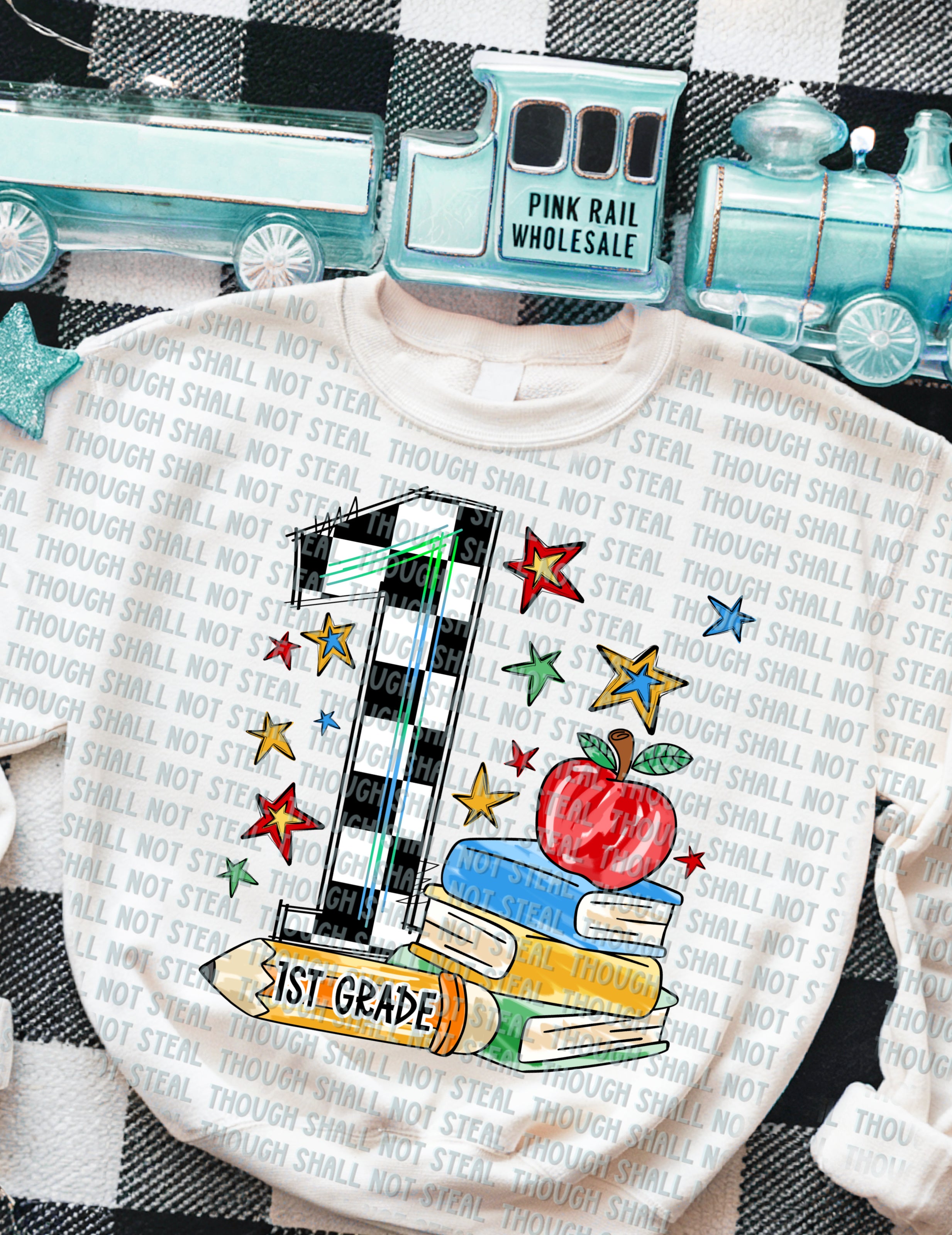 08-167 Stacked 1st Grade DTF TRANSFER ONLY