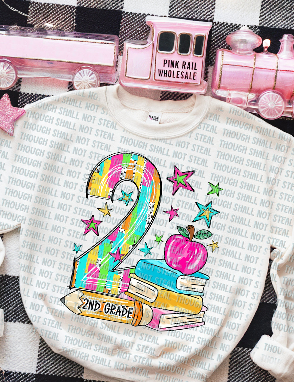 08-168 Stacked 2nd Grade DTF TRANSFER ONLY