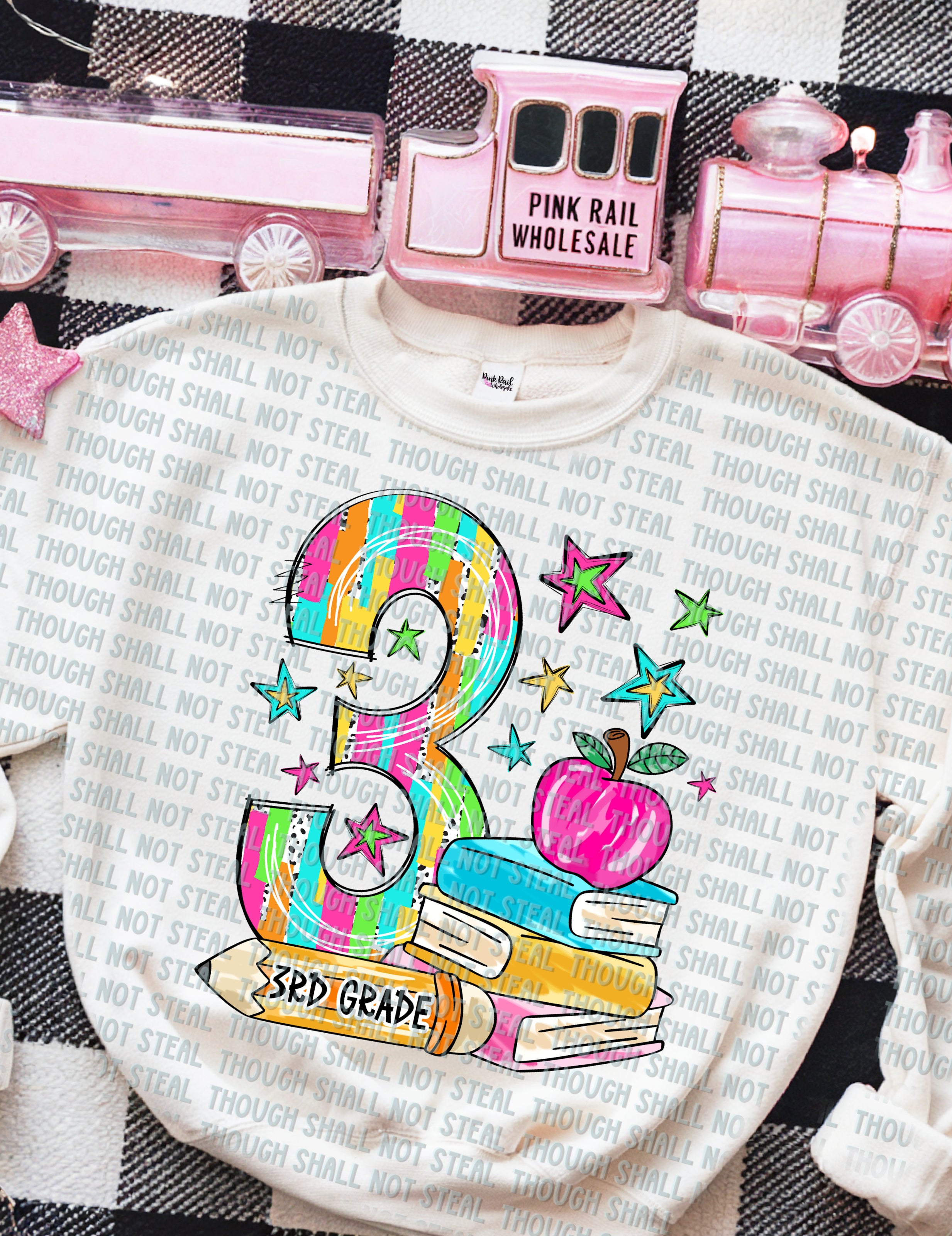 08-169 Stacked 3rd Grade DTF TRANSFER ONLY