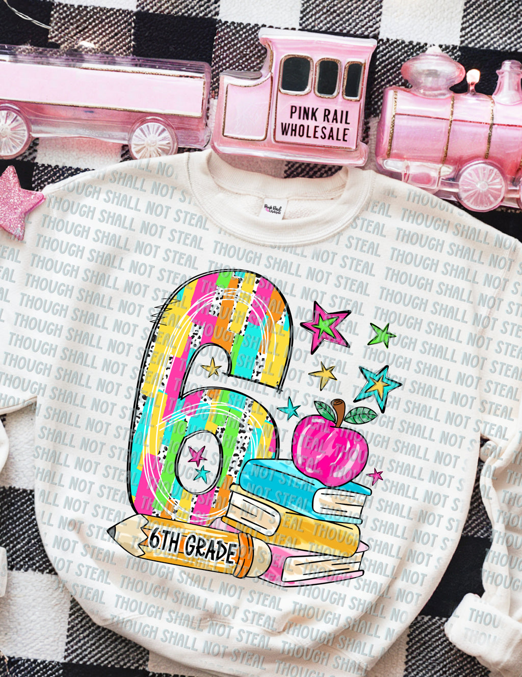 08-172 Stacked 6th Grade DTF TRANSFER ONLY