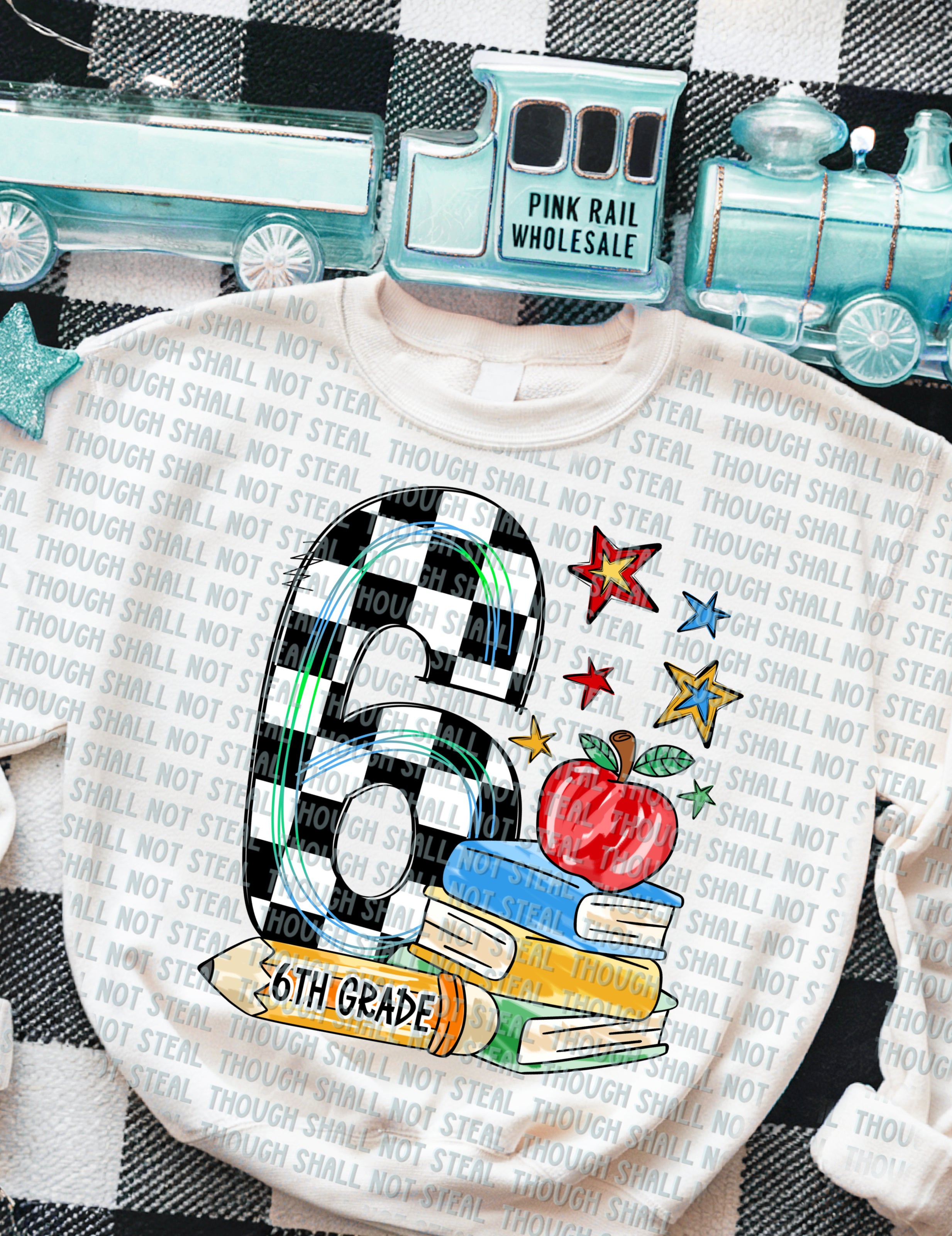 08-172 Stacked 6th Grade DTF TRANSFER ONLY