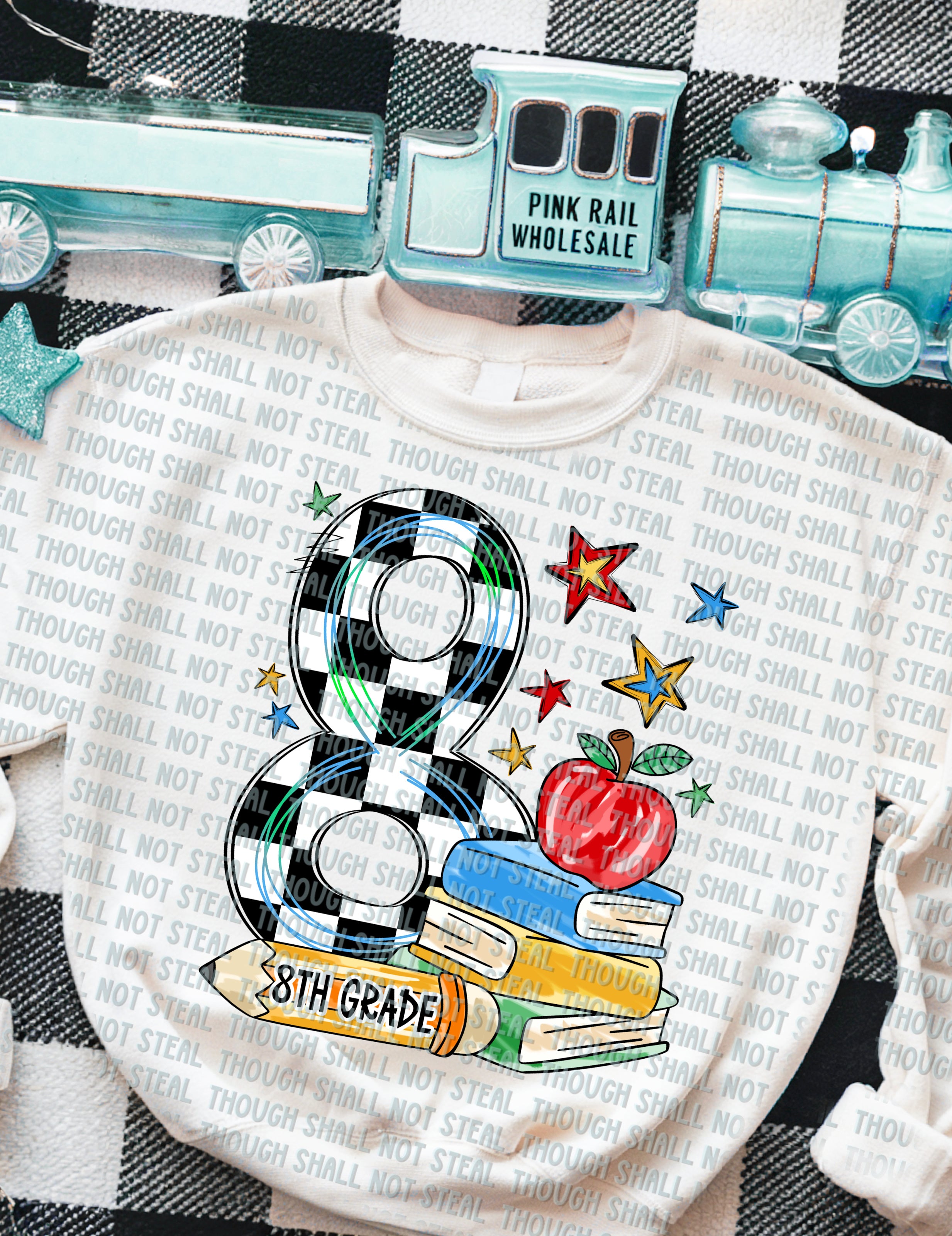 08-174 Stacked 8th Grade DTF TRANSFER ONLY