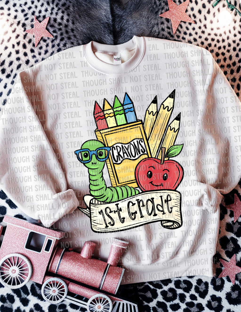 08-175 Choose your Grade School Supplies Collage Completed Tee