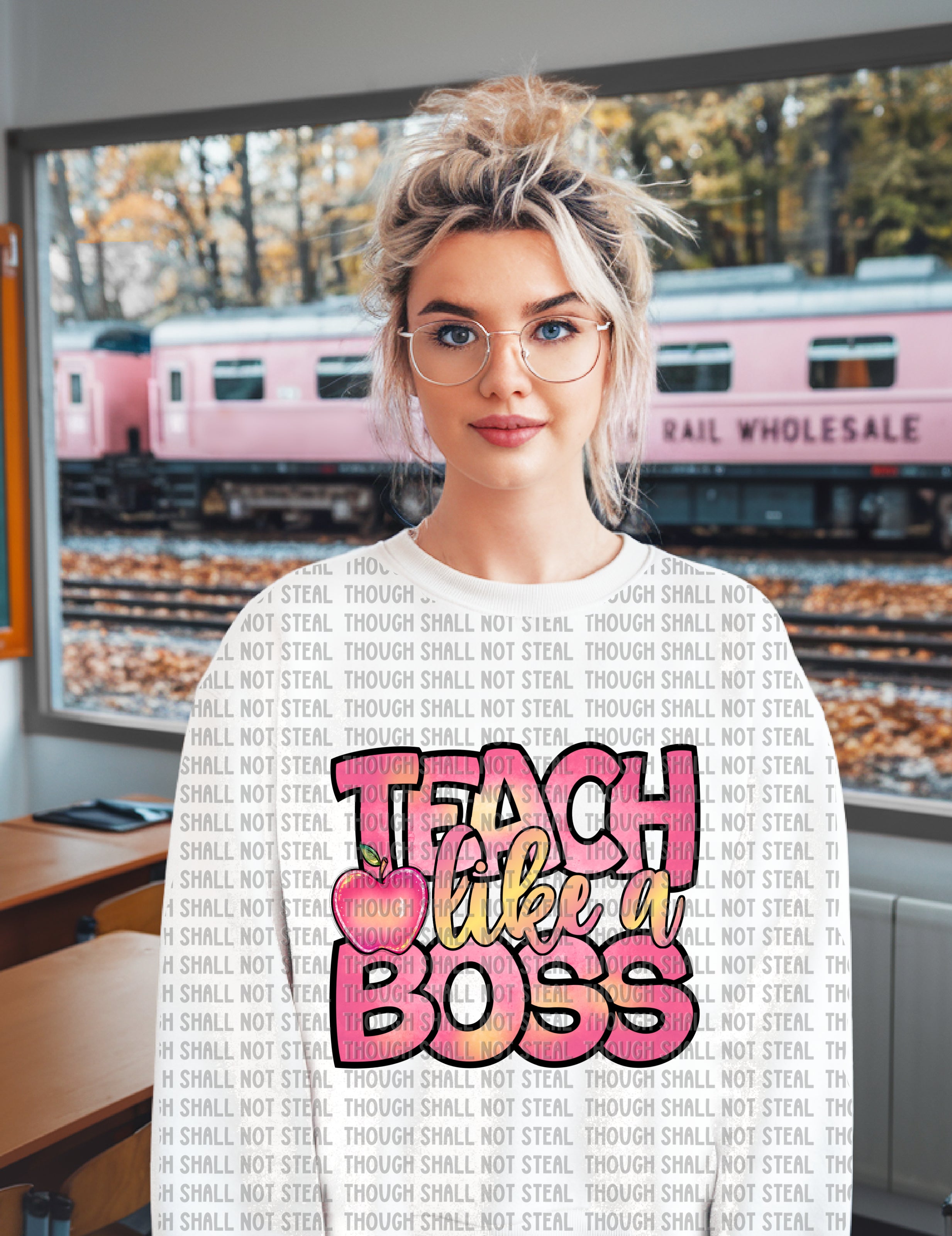 08-182 Teach like a Boss DTF TRANSFER ONLY