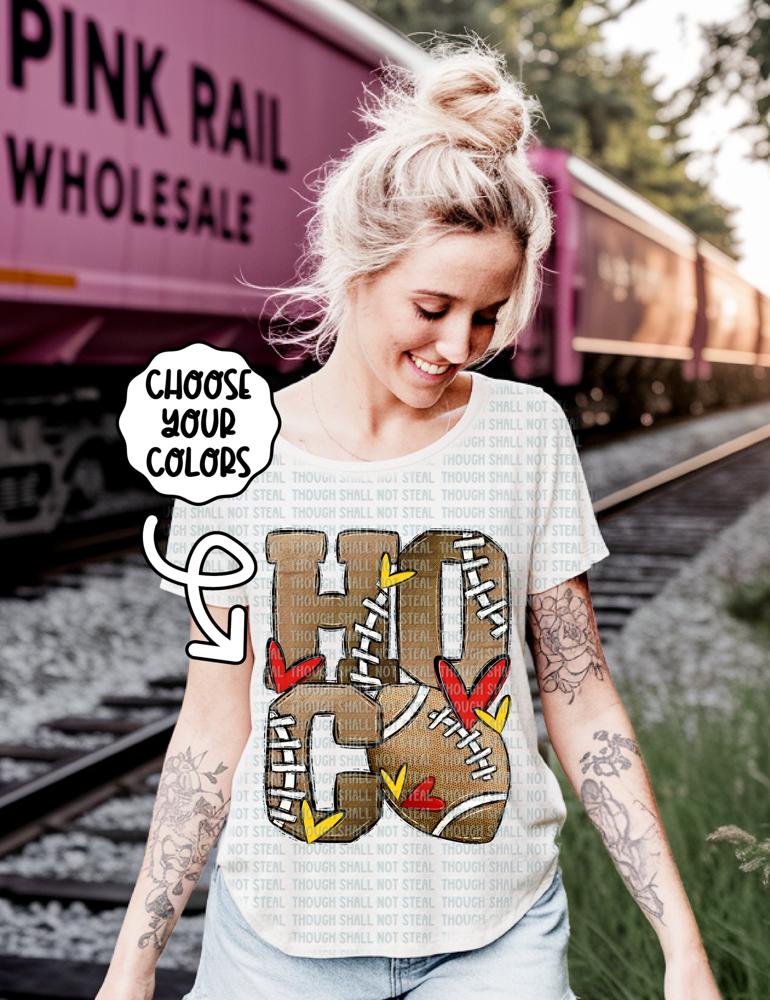 08-197 HOCO Football letters Completed Tee