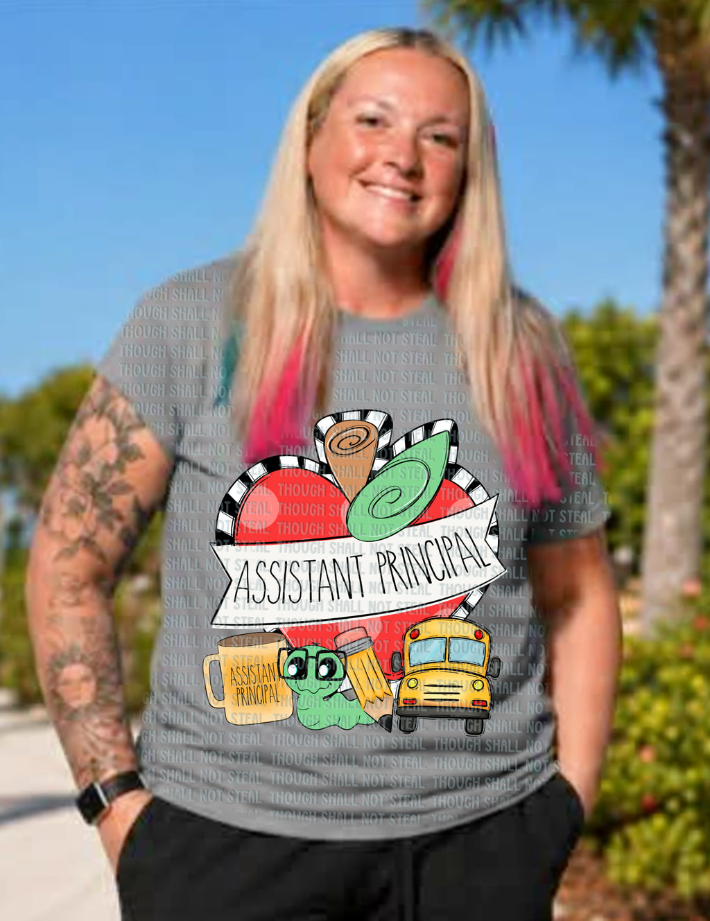 08-213 Apple Collage (Choose School Profession) DTF TRANSFER ONLY
