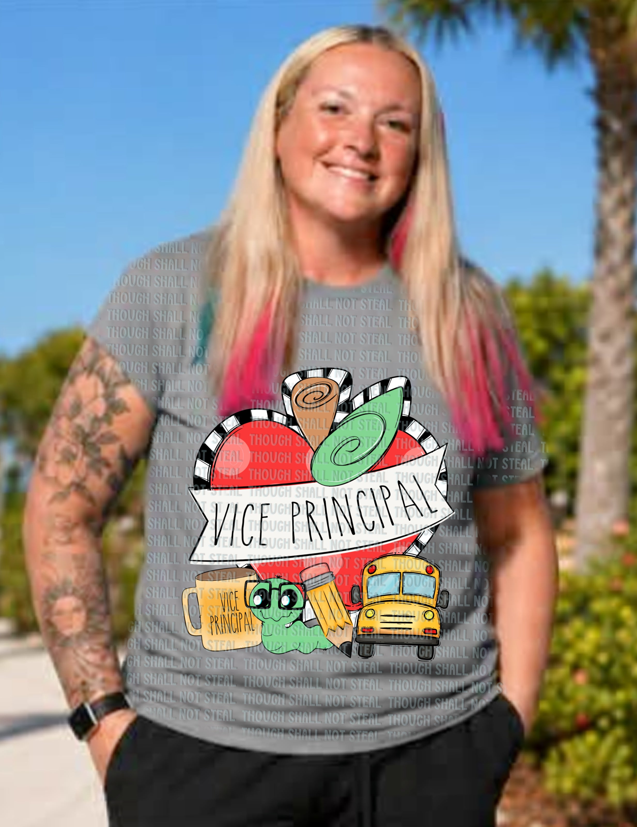 08-213 Apple Collage (Choose your School Profession) tee