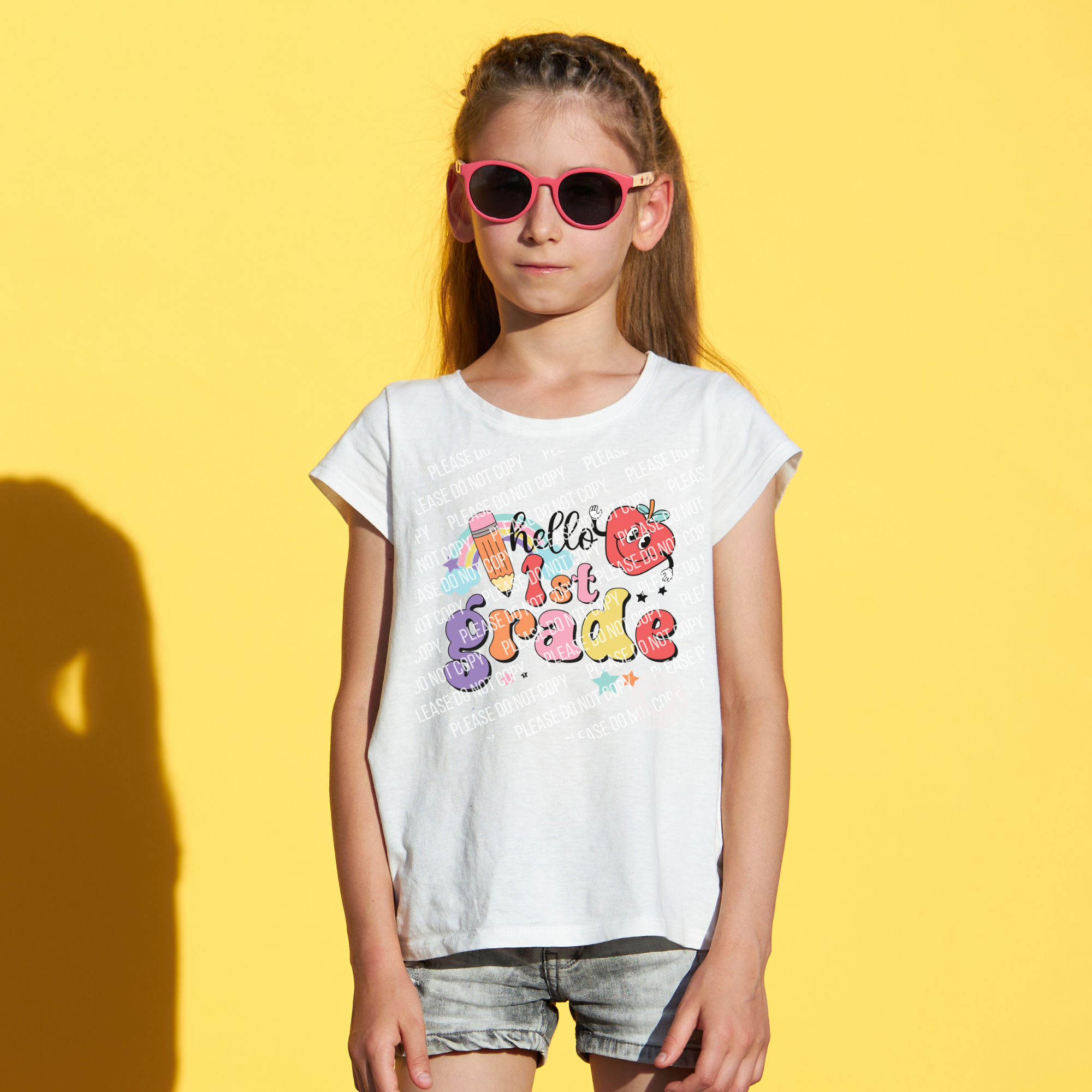 08-41 (GRADE) Doodle Pastel Rainbow Completed Tee