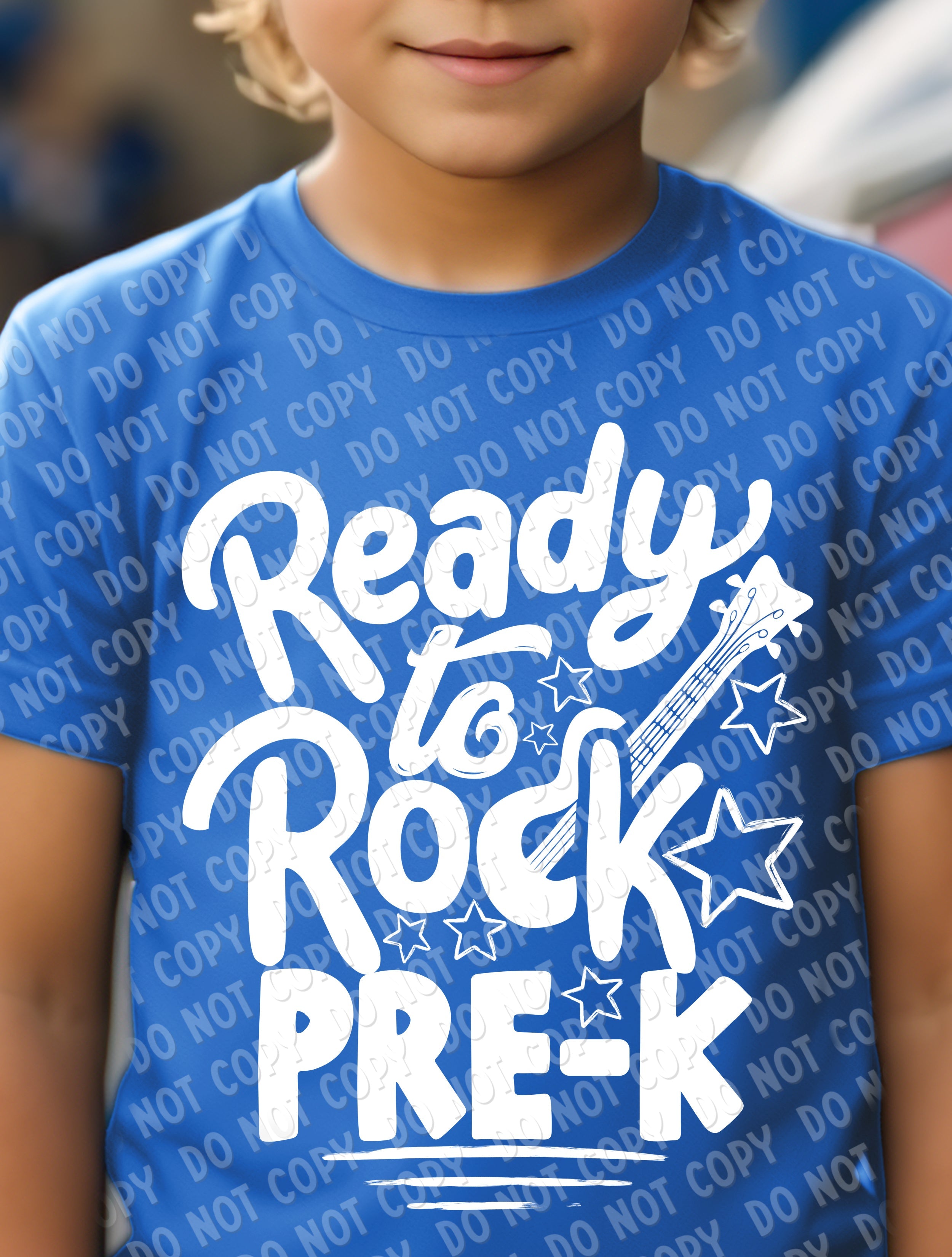 08-68 Ready to Rock - White (choose grade) - White mock Completed Tee