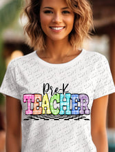 Load image into Gallery viewer, 08-77 Plaid and Checker Teacher (choose grade level) Completed Tee
