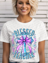 Load image into Gallery viewer, 08-81 - Blessed Teacher - Purple Teal Completed Tee
