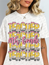 Load image into Gallery viewer, 08-84 Teacher - Glitter Pencil (choose grade) Completed Tee
