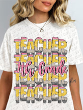 Load image into Gallery viewer, 08-84 Teacher - Glitter Pencil (choose grade) Completed Tee
