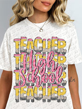 Load image into Gallery viewer, 08-84 Teacher - Glitter Pencil (choose grade) Completed Tee
