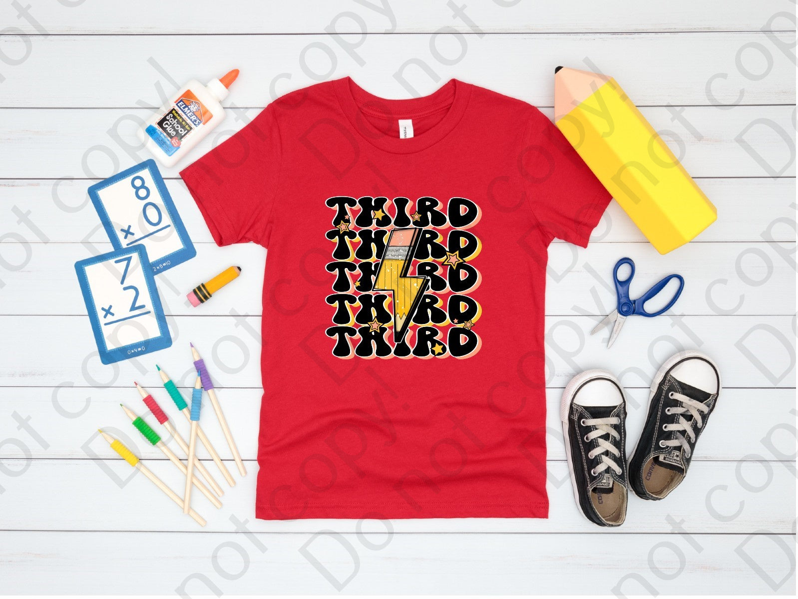08-96 Third Grade Pencil DTF Transfer ONLY