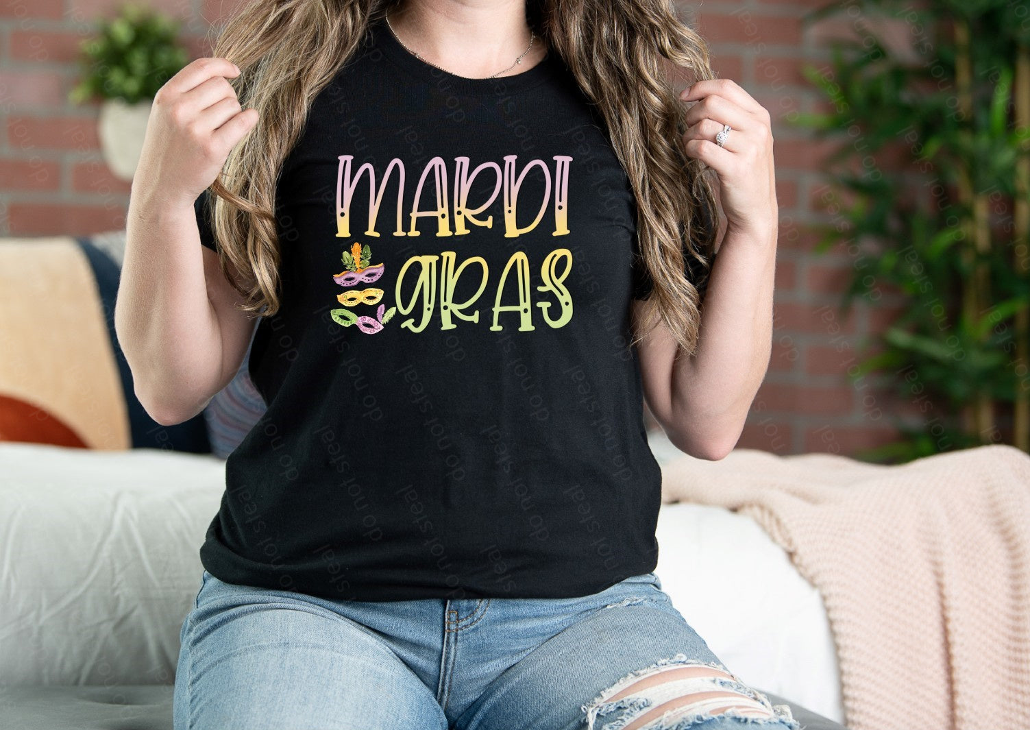 09-12 Mardi Gras Masks DTF TRANSFER ONLY